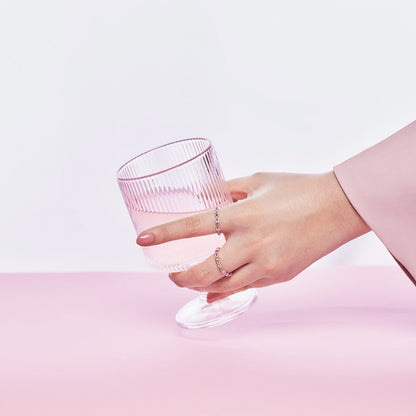 [NOVO] Funkelnder, farbenfroher Tennisring mit rundem Schliff