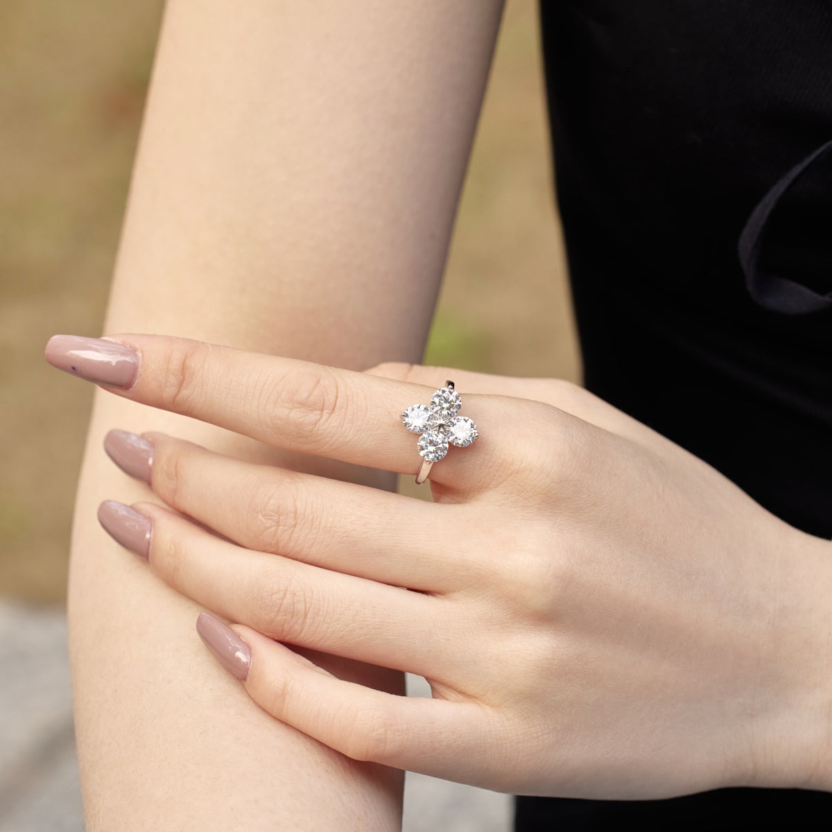[GALE]Four-Leaf Clover Eight-Pointed Star Ring