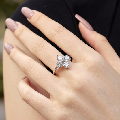 [GALE]Four-Leaf Clover Eight-Pointed Star Ring
