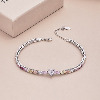 [GALE]Delicate Romantic Heart Shape Lover Bracelet