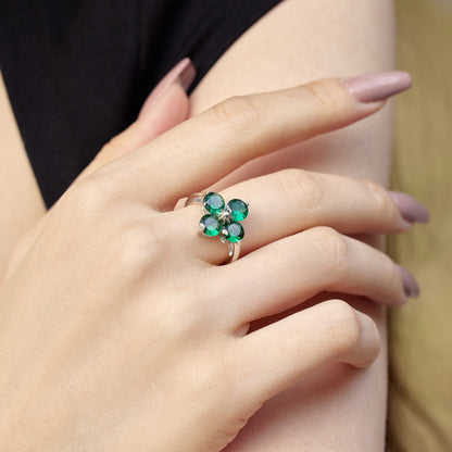 [GALE]Four-Leaf Clover Eight-Pointed Star Ring