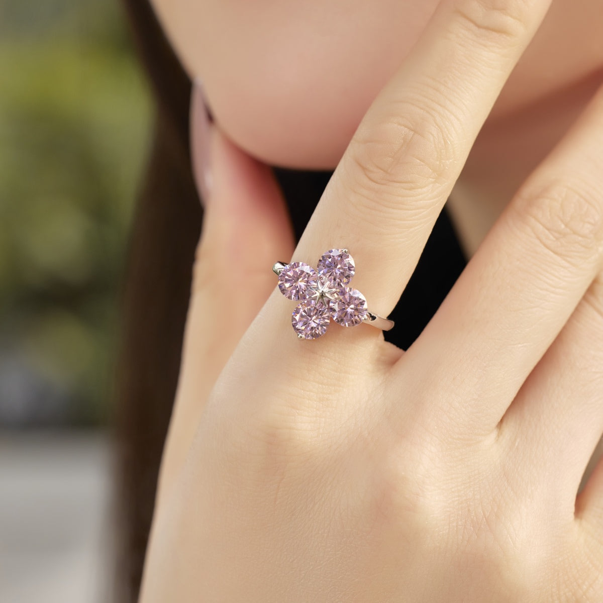 [GALE]Four-Leaf Clover Eight-Pointed Star Ring