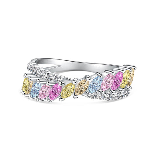 [GALE]Unique Colorful Marquise Cut Daily Ring