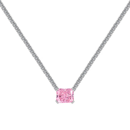 [GALE]4.0 Carat Elegant Radiant Cut Necklace