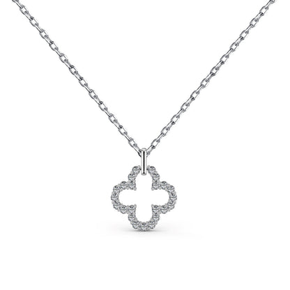 [GALE]Four-Leaf Clover Hollow Design Exquisite Necklace