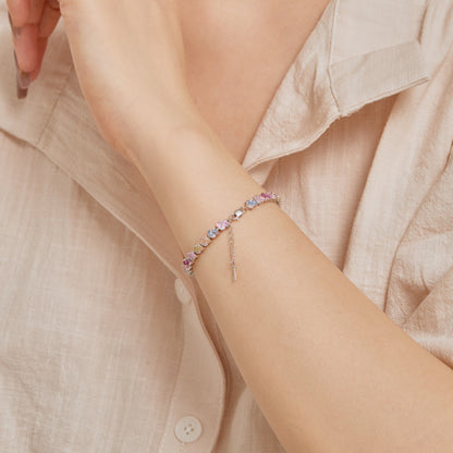 [GALE]Ornate Colorful Flower Shape Party Bracelet