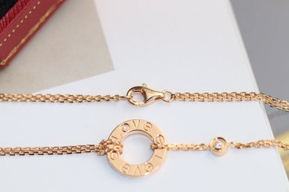 [GALE]LOVE NECKLACE ADJUSTABLE ROSE GOLD 2 DIAMOND
