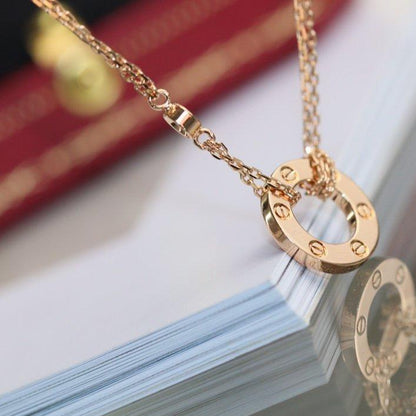[GALE]LOVE NECKLACE ADJUSTABLE ROSE GOLD 2 DIAMOND