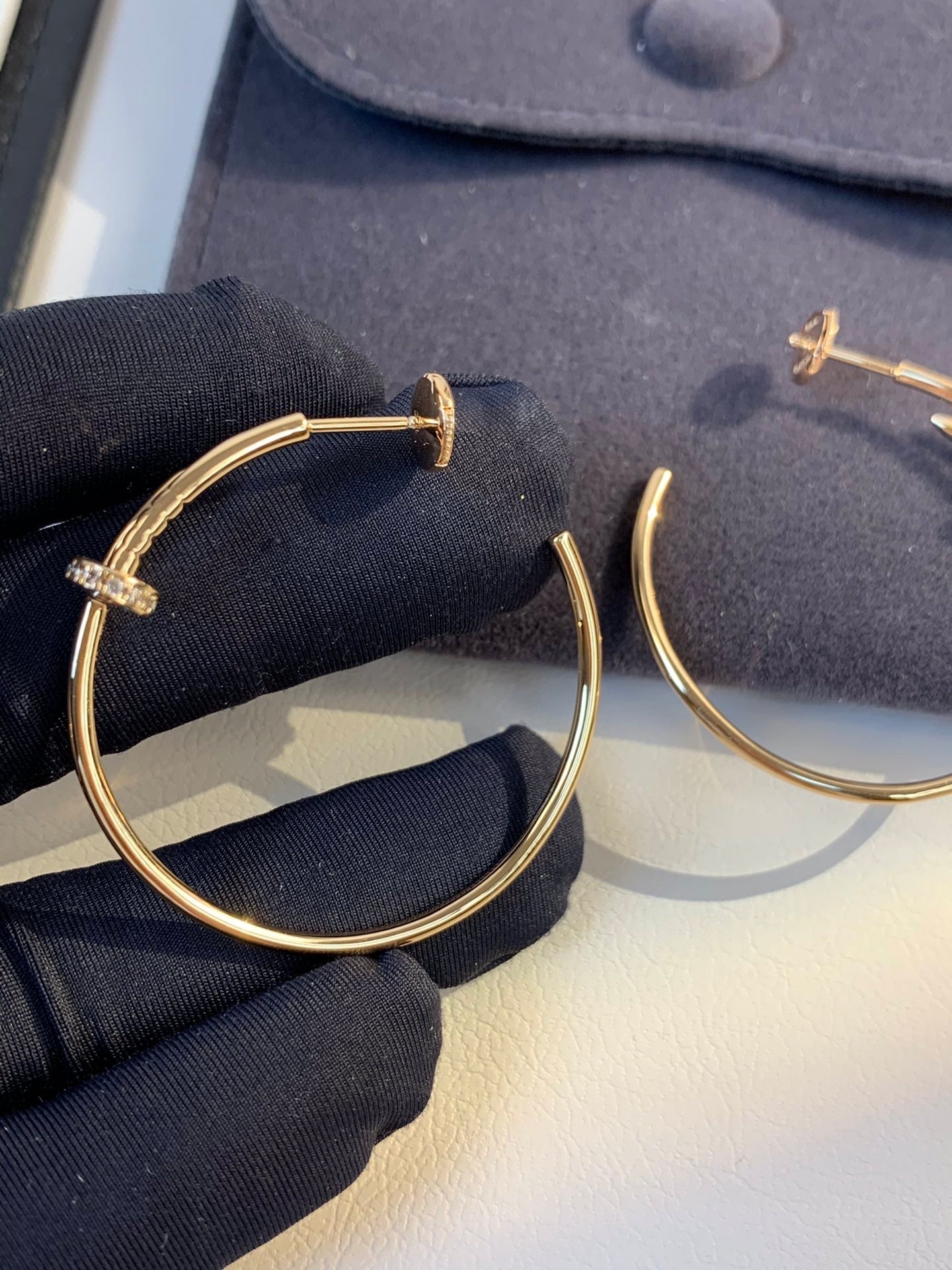 [GALE]JUSTE EARRINGS GOLD DIAMONDS 1.8MM
