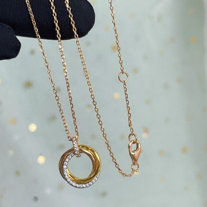 [GALE]TRINITY NECKLACE SILVER GOLD PINK GOLD DIAMONDS