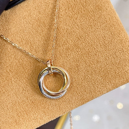 [GALE]TRINITY NECKLACE SILVER GOLD PINK GOLD DIAMONDS