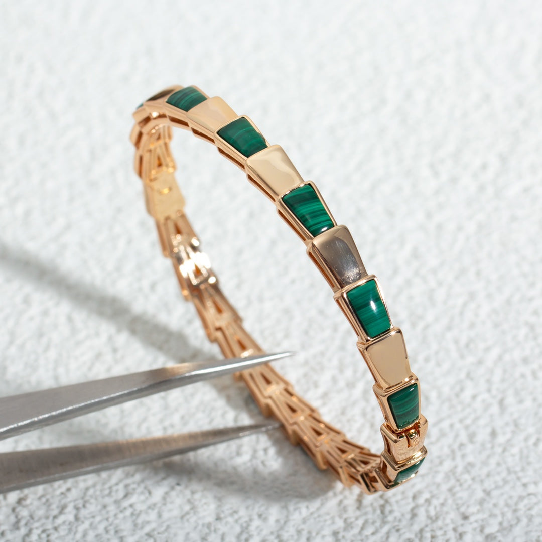 [GALE]SERPENTI BRACELET PINK GOLD MALACHITE