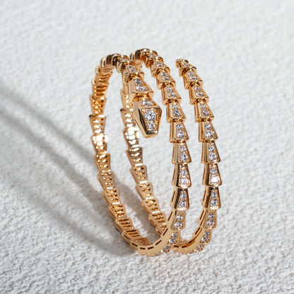 [GALE]SERPENTI BRACELET PINK GOLD DIAMOND DOUBLE ROW