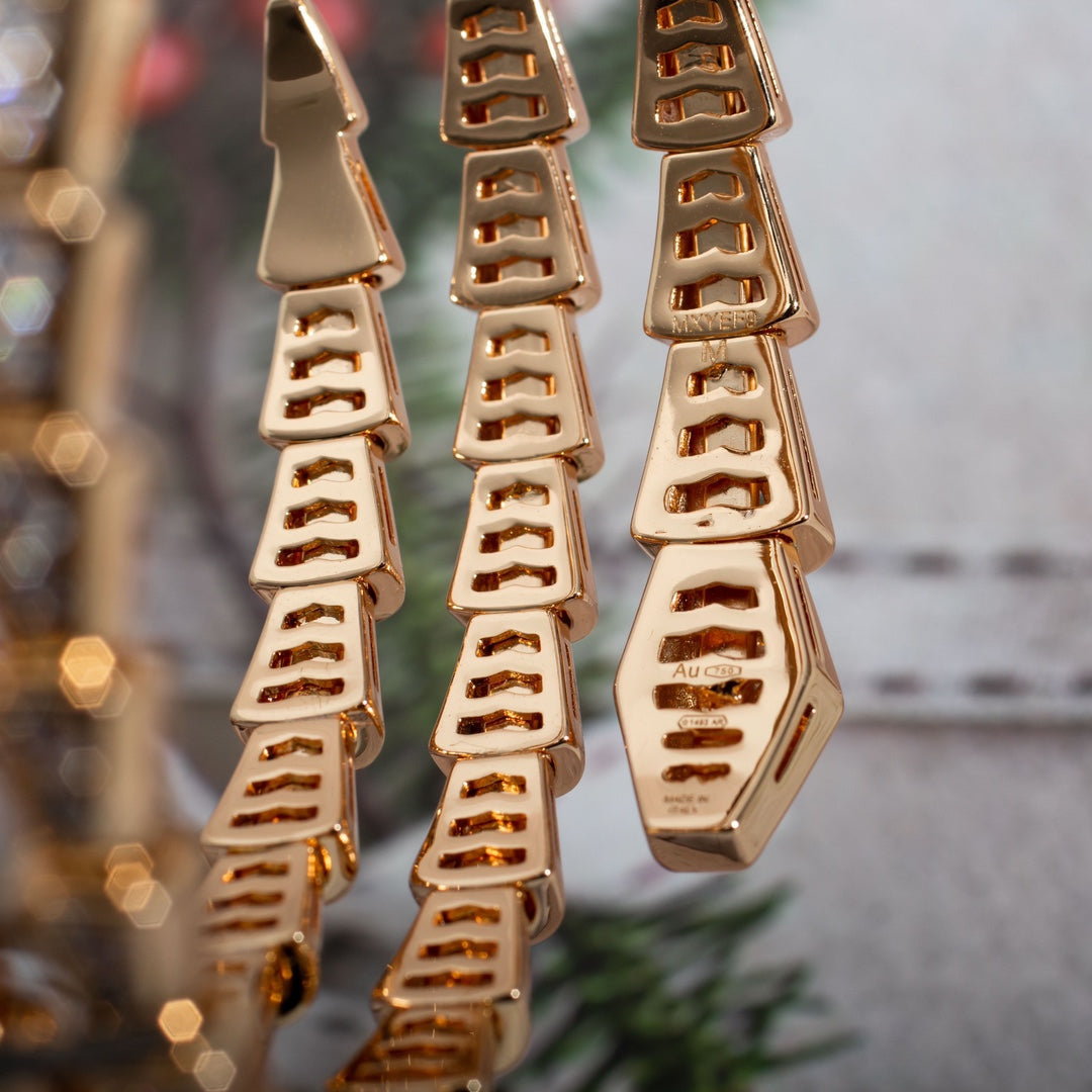 [GALE]SERPENTI BRACELET PINK GOLD DIAMOND DOUBLE ROW