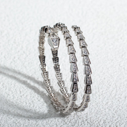 [GALE]SERPENTI BRACELET SILVER DIAMOND DOUBLE ROW