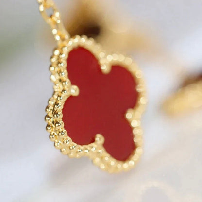 [GALE]CLOVER  2 MOTIF  TIGER EYE CARNELIAN EARRINGS