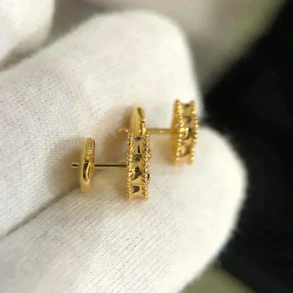 [GALE]CLOVER MINI 9.5MM MALACHITE  EARRINGS