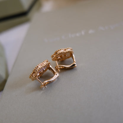 [GALE]LUCKY PINK GOLD WHITE MOP EARRINGS