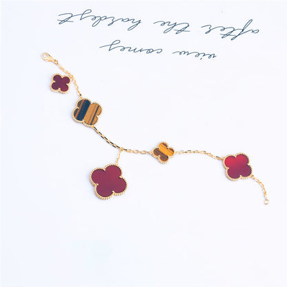 [NOVO]CLOVER ARMBAND 5 MOTIVE CARNELIAN TIGER EYE