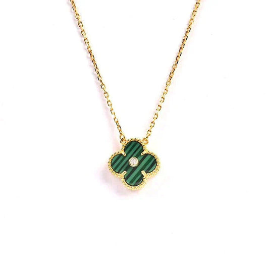 [GALE]CLOVER 15MM DIAMOND TURQUOISE NECKLACE