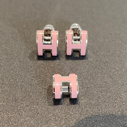 [GALE]MINI POP H SILVER EARRINGS PINK