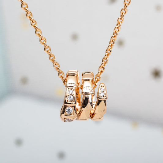 [GALE]SERPENTI PINK GOLD NECKLACE DIAMOND