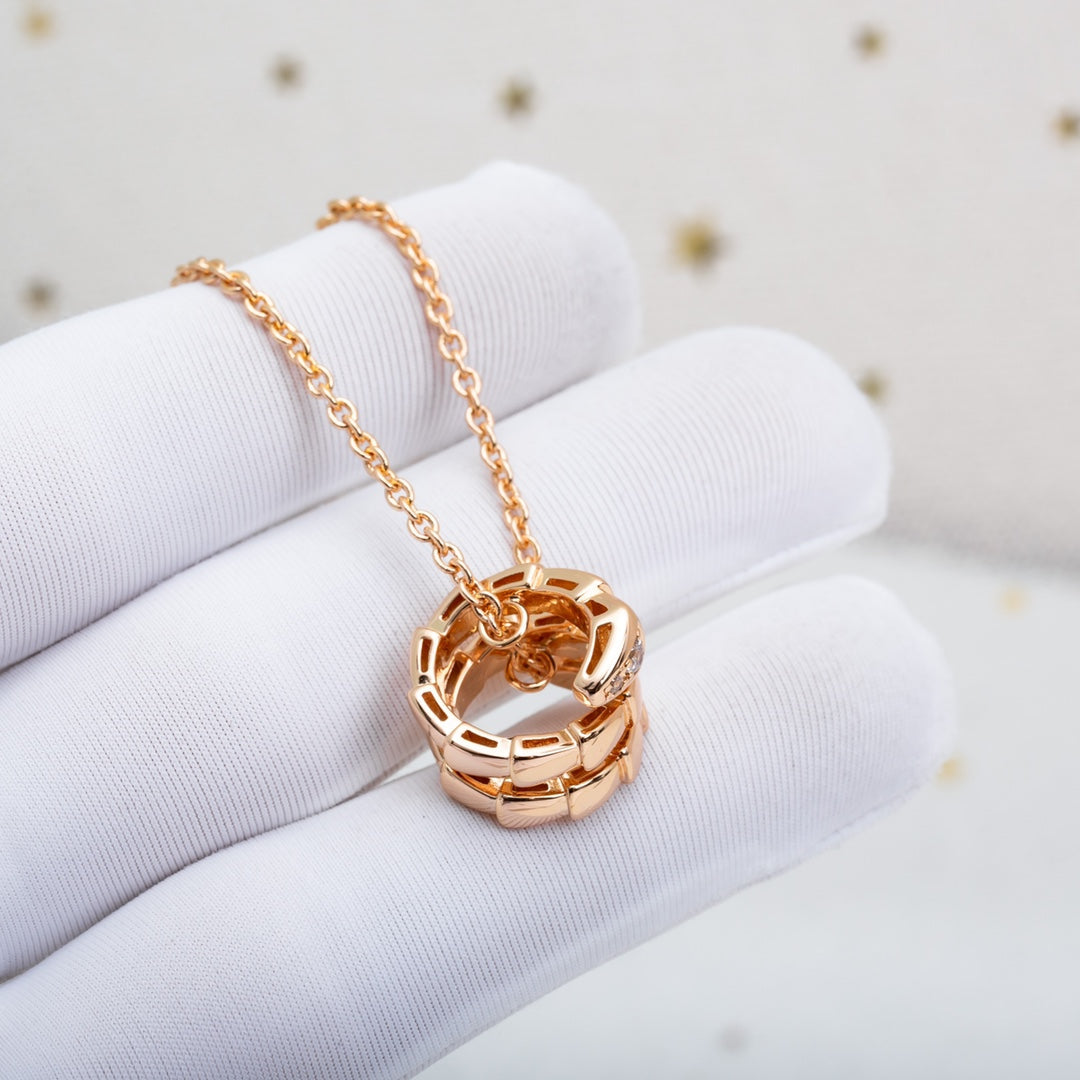 [GALE]SERPENTI PINK GOLD NECKLACE DIAMOND