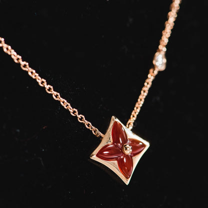 [GALE]STAR NECKLACE PINK GOLD 1 DIAMOND