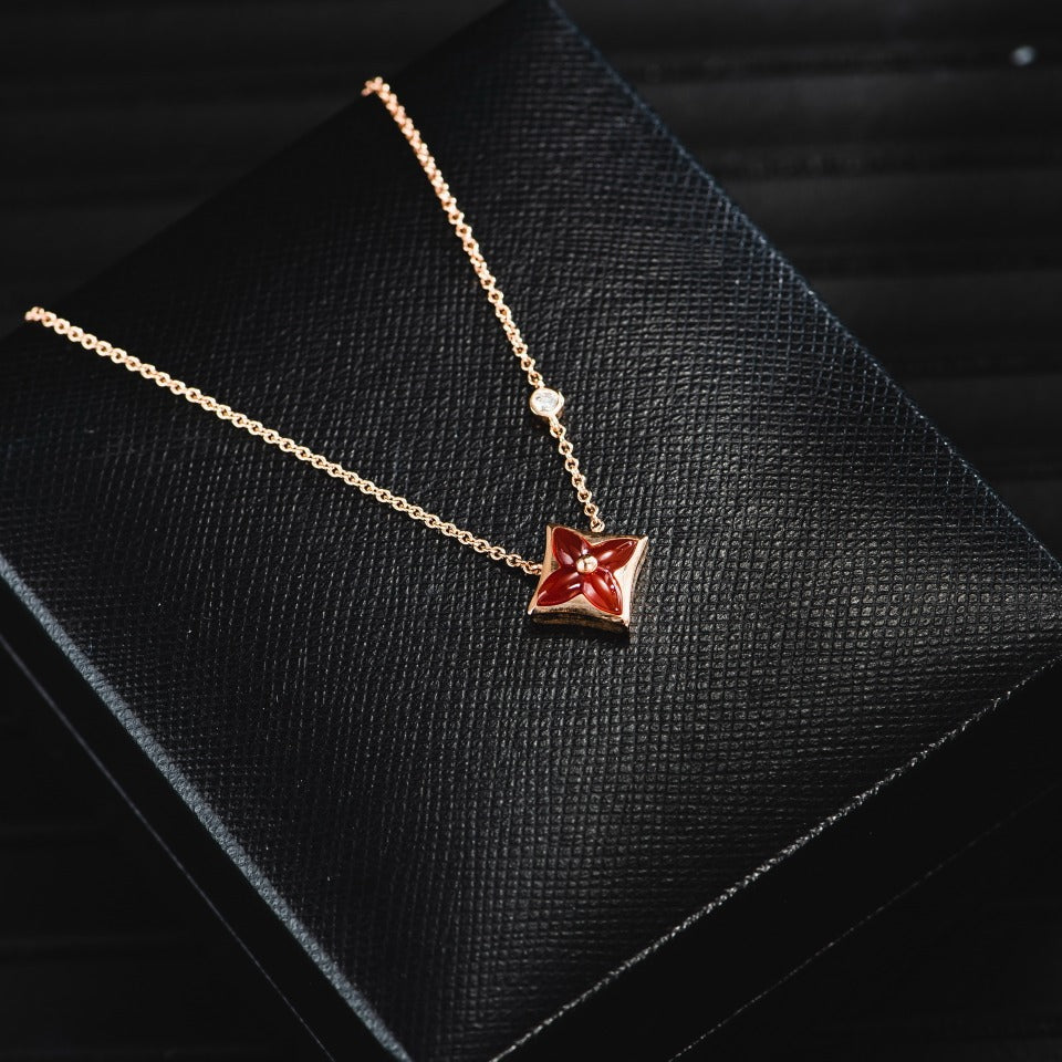[GALE]STAR NECKLACE PINK GOLD 1 DIAMOND
