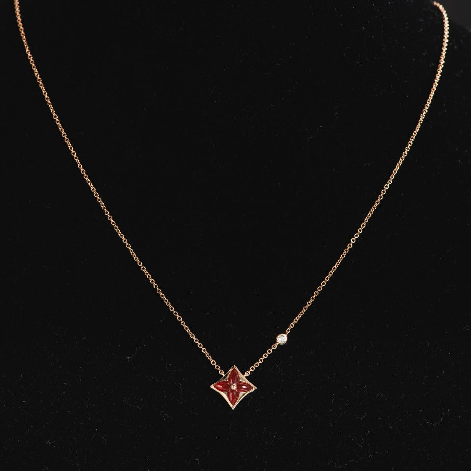 [GALE]STAR NECKLACE PINK GOLD 1 DIAMOND