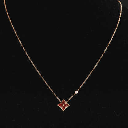 [GALE]STAR NECKLACE PINK GOLD 1 DIAMOND