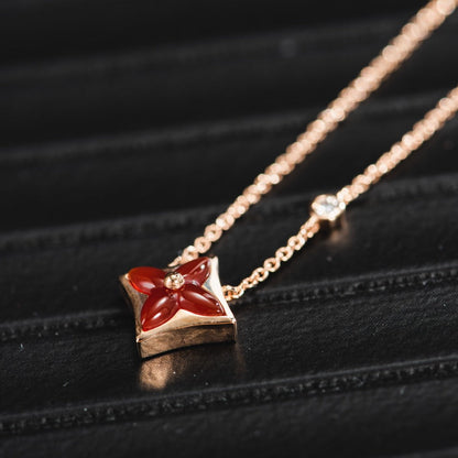 [GALE]STAR NECKLACE PINK GOLD 1 DIAMOND