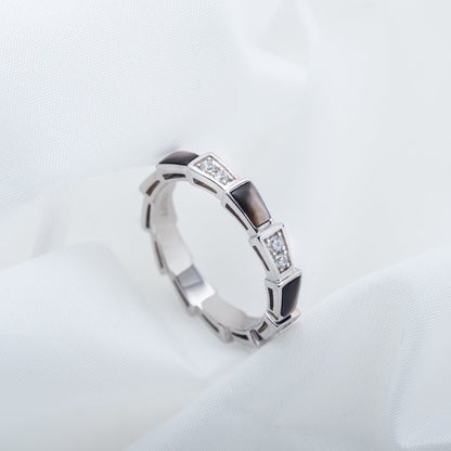 [GALE]SERPENTI RING SILVER  DIAMOND BLACK MOP 3MM
