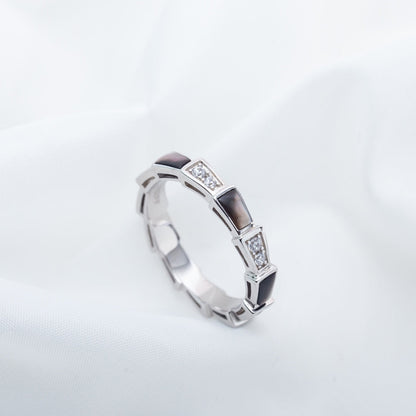 [GALE]SERPENTI RING SILVER  DIAMOND BLACK MOP 3MM