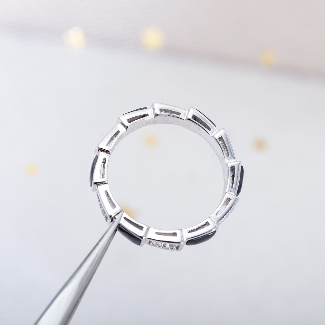 [GALE]SERPENTI RING SILVER  DIAMOND BLACK MOP 3MM