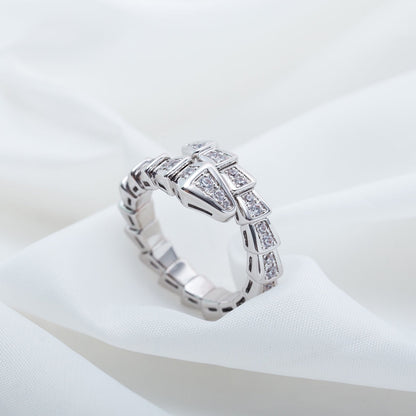 [GALE]SERPENTI RING SILVER DIAMOND PAVED 4MM