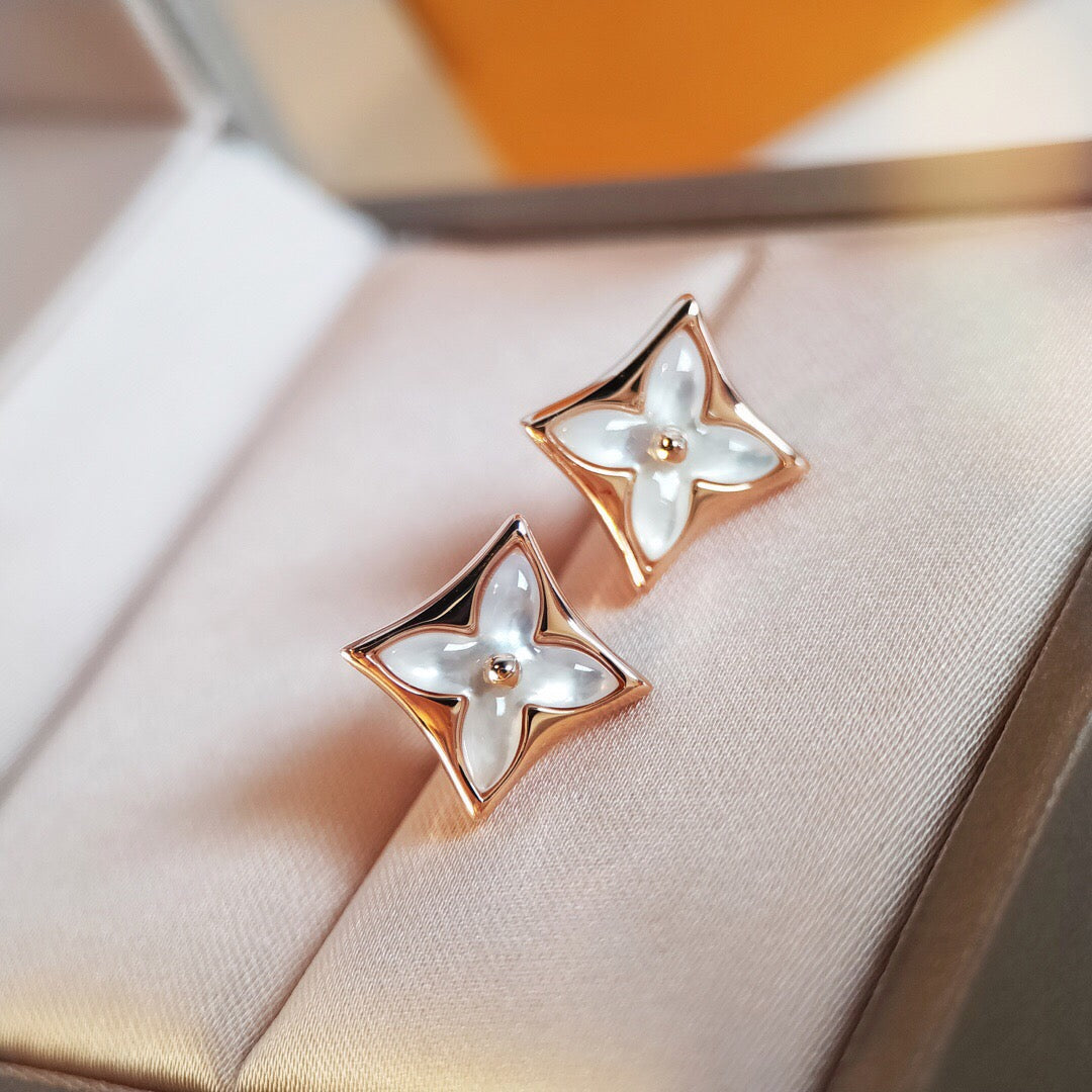 [GALE]STAR MOP PINK GOLD EARRINGS