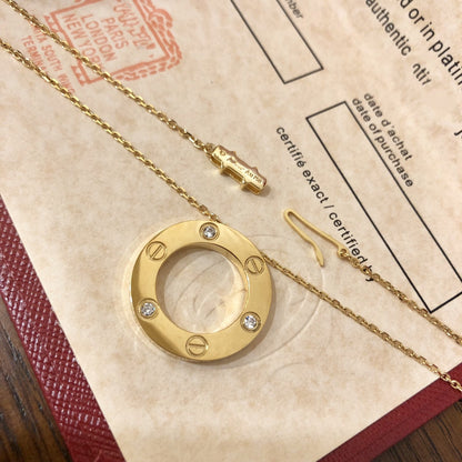 [GALE]LOVE NECKLACE 16MM 3 DIAMONDS