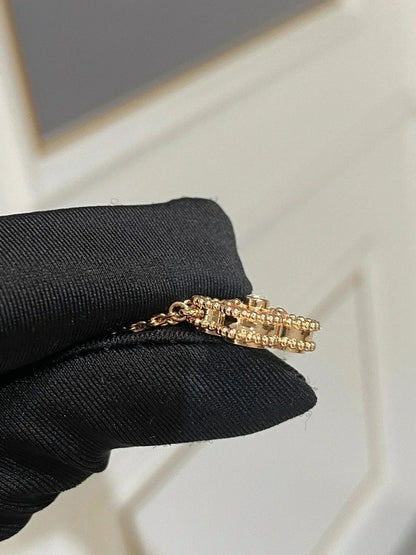 [GALE]CLOVER 15MM DIAMOND RHODONITE NECKLACE