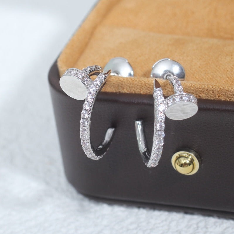 [GALE]JUSTE EARRINGS 12.75MM SILVER DIAMOND