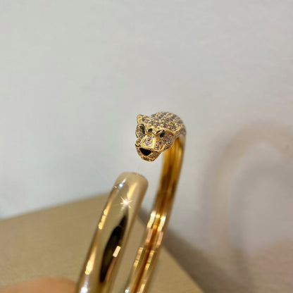 [GALE]PANTHERE GOLD DIAMOND OPEN BRACELET