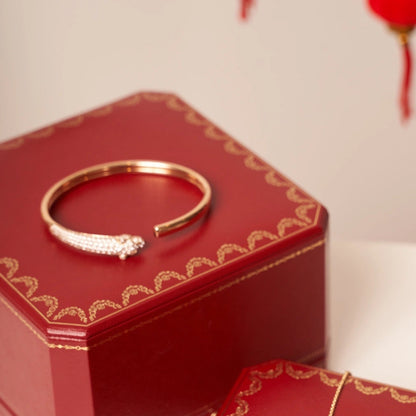 [GALE]PANTHERE ROSE GOLD DIAMOND OPEN BRACELET