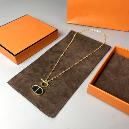 [GALE]CHAINE VERSO BLACK CERAMIC NECKLACE