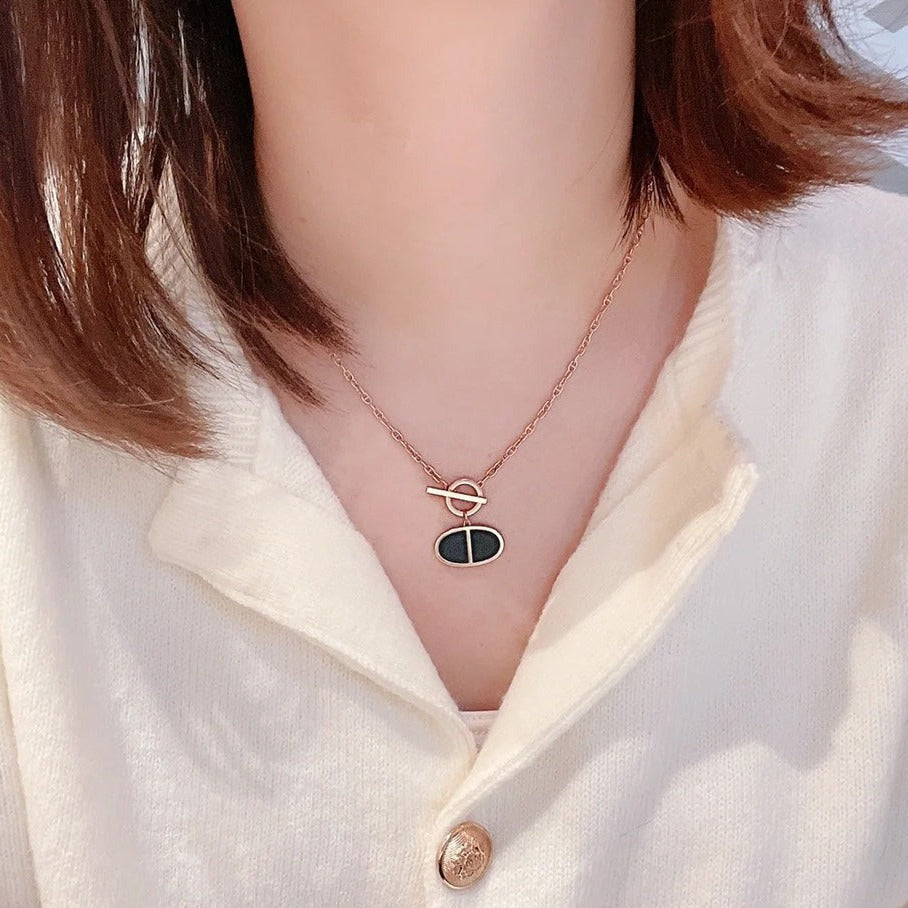 [GALE]CHAINE VERSO BLACK CERAMIC NECKLACE