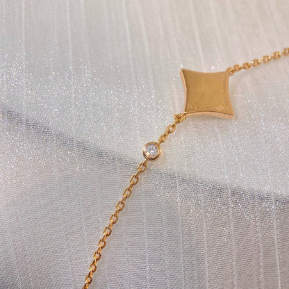 [GALE]COLOR STAR CARNELIAN PINK GOLD DIAMOND BRACELET