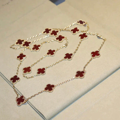 [GALE]CLOVER 20 MOTIFS CARNELIAN NECKLACE