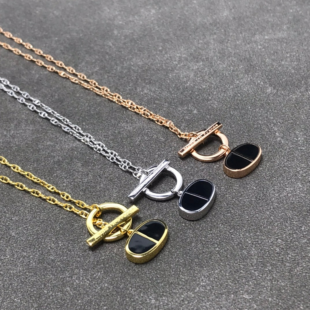 [GALE]CHAINE VERSO BLACK CERAMIC  NECKLACE