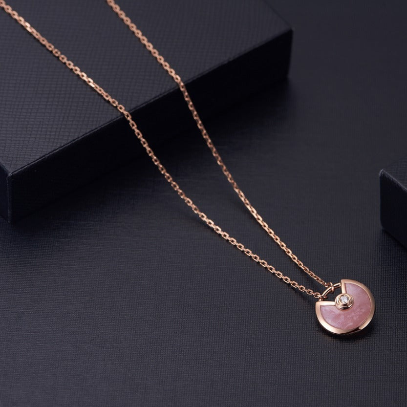 [GALE]AMULETTE ROSE GOLD PINK MOP NECKLACE