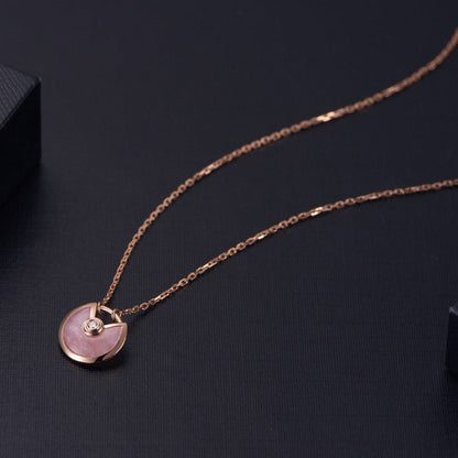 [GALE]AMULETTE ROSE GOLD PINK MOP NECKLACE