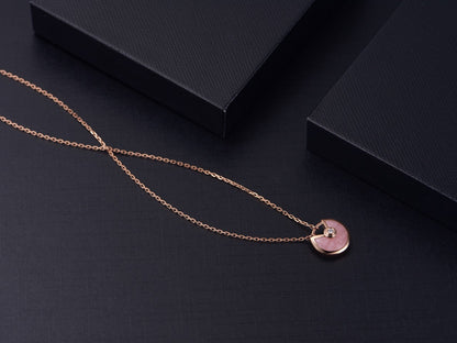 [GALE]AMULETTE ROSE GOLD PINK MOP NECKLACE